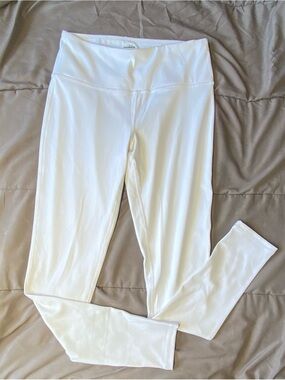 COOLOMG White High Waisted Athletic Leggings - Size Small S